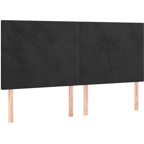 Maison Chic Posteljno vzglavje - Vzglavna omarica 4 kosa črn 100x5x78/88 cm žamet, (22078196) Cene