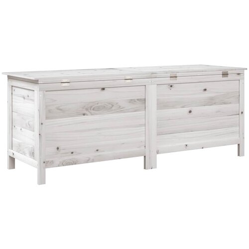  Vrtna kutija za pohranu bijela 150x50x56,5 cm masivna jelovina Slike