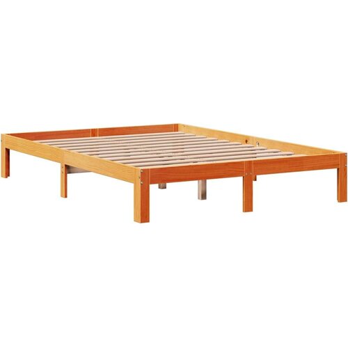 VidaXL krevet s regalom za knjige bez madraca 140 x 190 cm od borovine Slike