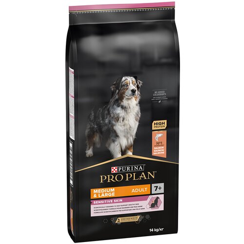 Pro Plan Medium &amp;amp; Large Adult 7+ Sensitive Skin - 2 x 14 kg Slike