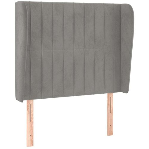  Uzglavlje s u&amp;scaron;ima svjetlosivo 83 x 23 x 118/128 cm bar&amp;scaron;unasto Slike