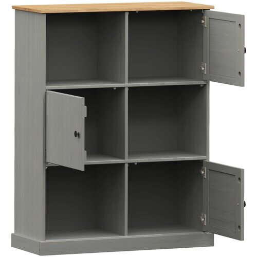 Maison Chic Regal za knjige VIGO sivi 90x35x114,5 cm od masivne borovine Slike