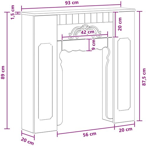  Okvir za kamin Siva Sonoma 93 x 20 x 89 cm Konstruirano drvo Slike