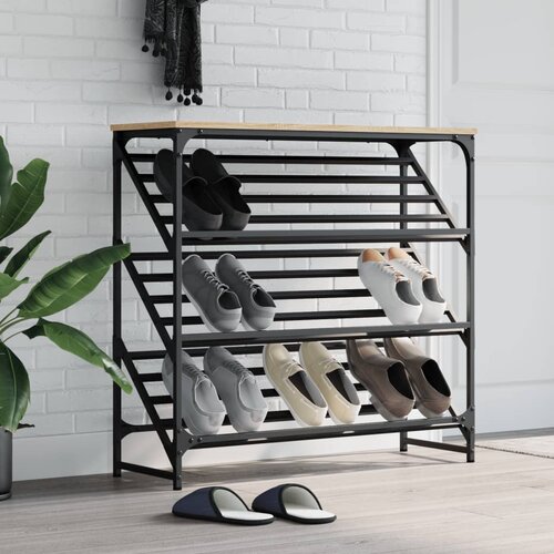  The living store regal za čevlje sonoma hrast 90x30x85 cm inženirski les - regal za čevlje, (21485660) Slike