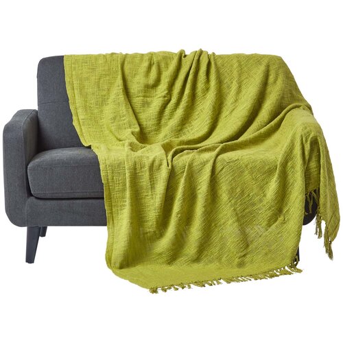 HOMESCAPES nirvana slub cotton lime green blanket, 150x200 cm, (20750033) Cene