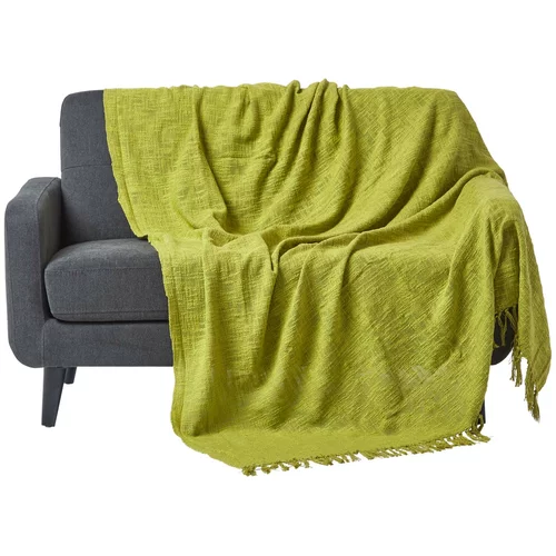 HOMESCAPES Nirvana Slub Cotton Lime Green Blanket, 150x200 cm, (20750033)