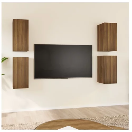  TV omarica 4 kosa rjavi hrast 30,5x30x60 cm konstruiran les
