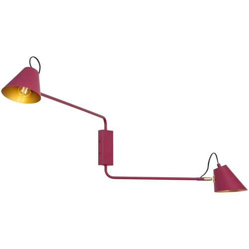 QAZQA Lune Modern Adjustable 2-Light Wall Lamp - Purple with Gold Interior Cene