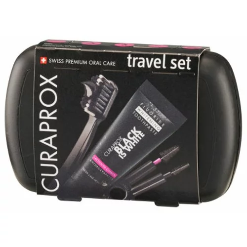 Curaprox Black Is White Travel Set zobna ščetka 1 kos