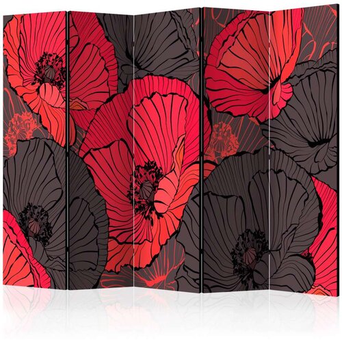 Paravan u 5 dijelova - Pleated poppies II [Room Dividers] 225x172 Slike
