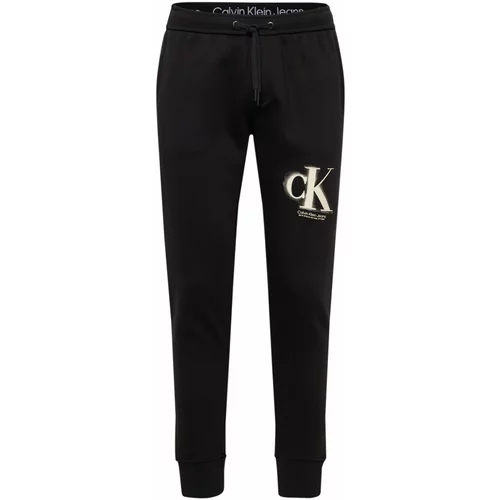 Calvin Klein Jeans Hlače kremna / črna