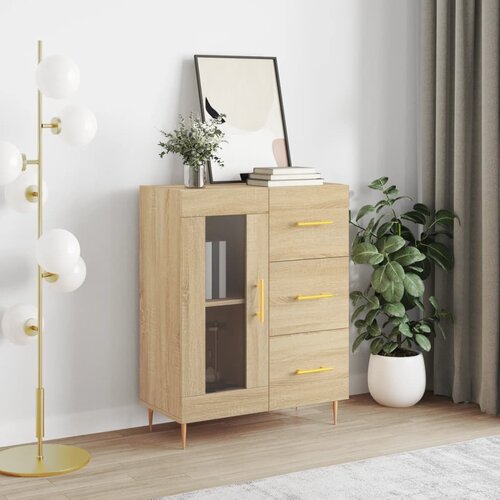 VidaXL Komoda sonoma hrast 69,5x34x90 cm inženirski les Slike