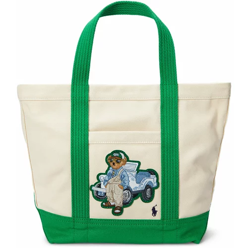 Polo Ralph Lauren Shopper torba bež / svijetloplava / zelena / crna