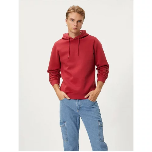 Koton 4WAM70023MK Cotton Men's Sweatshirt Claret Red