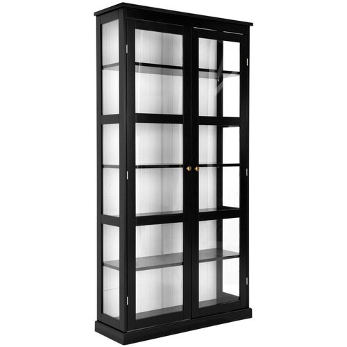 Ellos Home Crna vitrina od MDF-a 98x193x34 cm Wilma &ndash; Cijene