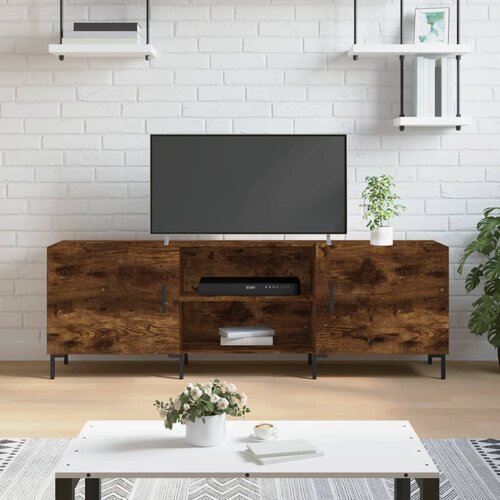 VidaXL TV omarica dimljeni hrast 150x30x50 cm inženirski les Slike
