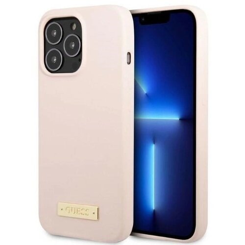 Guess TRDI OVITEK SILIKONSKI LOGO PLOŠČICA ZA IPHONE 13 PRO MAX MAGSAFE ROZA, (21833900) Cene