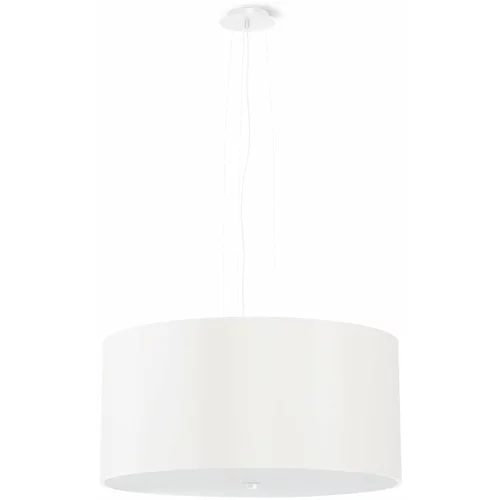 Nice Lamps Bela viseča svetilka s tekstilnim senčnikom ø 50 cm Volta –