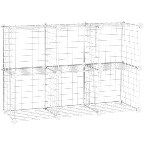 HOMCOM Modularna notranja omara za čevlje, ki varčuje s prostorom, 6 kock 30x30x30 cm iz PP plastike in jekla, 94x32x94 cm, bela, (20754125) Cene