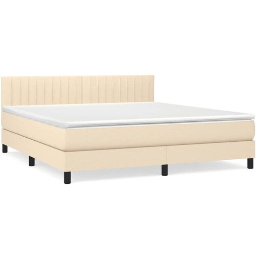 Maison Chic Box spring postelja - Vzmetna postelja z vzmetnico krem 180x200 cm blago SL20981, (21881056) Cene