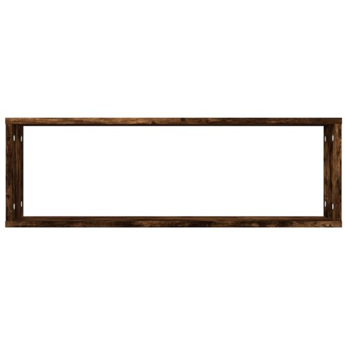  Kockaste zidne police 2 kom boja hrasta 80x15x26,5 cm drvene Slike