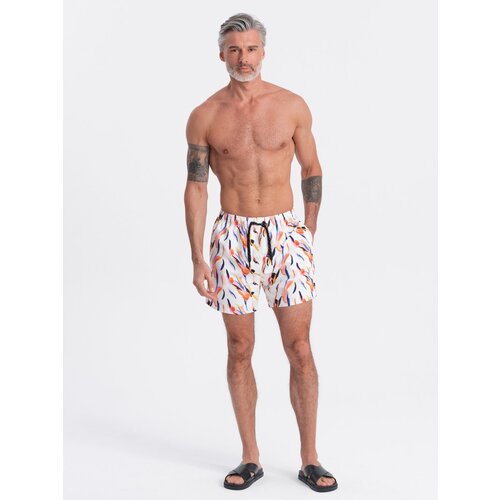 Ombre Men&amp;#039;s swim shorts in colorful print - white Slike
