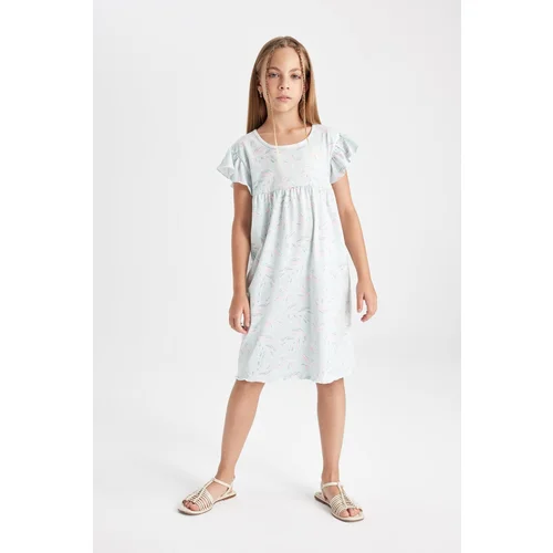 Defacto Girl's Patterned Short Sleeve Dress