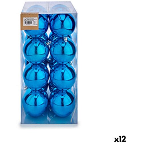  Set božićnih kuglica Plava Plastika 8 x 9 x 8 cm (12 kom.) Slike