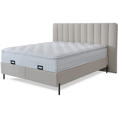 Hom`in POSTELJA Z VZMETNICO 180 cm x 200 cm , kovina, tekstil, leseni material bež Slike