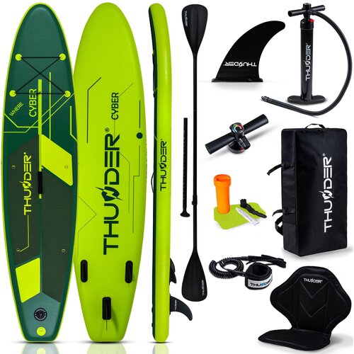 THUNDER Napihljiva SUP deska 320 &amp;times; 75 &amp;times; 15 cm &amp;ndash; set z veslom, sedežem, torbo in pumpko &amp;reg; CYBER, (5000090913) Slike