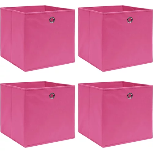  Kutije za pohranu 4 kom ružičaste 32 x 32 x 32 cm od tkanine