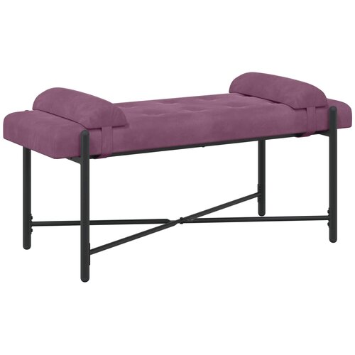  Klupa s gumbima i jastučićima Ljubičasta 110 x 40 x 46 cm Slike