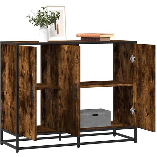 vidaXL Komoda dimljeni hrast 94x35x76 cm konstruirano drvo Cene