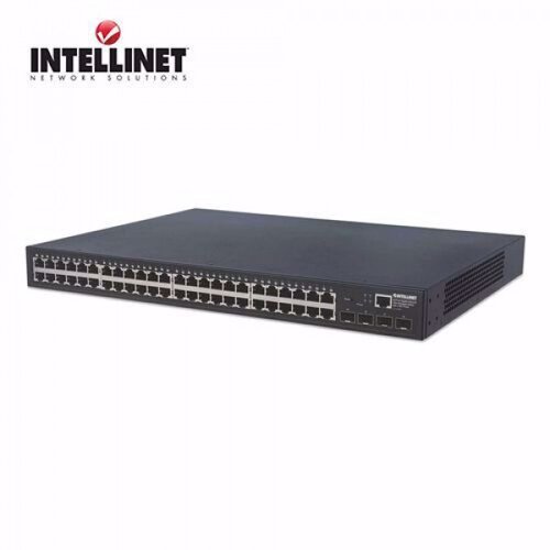 Intellinet 48-Port Gigabit Ethernet Web-Managed Switch with 4 SFP Ports, 48 x 10/100/1000 Mbps RJ45 Ports + 4 x SFP, IEEE 802.3az Energy Efficient Ethernet, SNMP, QoS, VLAN, ACL, 19 Rackmount&amp;quot; (Euro 2-pin plug) Slike