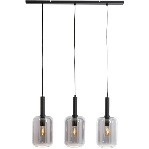 Light & Living črna stropna svetilka s steklenim senčnikom 100x22 cm lekar - light & living Cene
