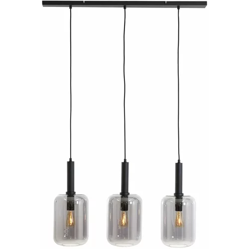 Light & Living Crna stropna svjetiljka sa staklenim sjenilom 100x22 cm Lekar -