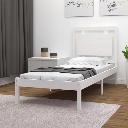  Okvir za krevet masivno drvo bijeli 90x190 cm 3FT jednokrevetni