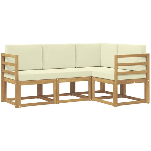 vidaXL Zunanja garnitura za sedenje z blazino 4 pcs Bela in krem, (5000282687) Cene
