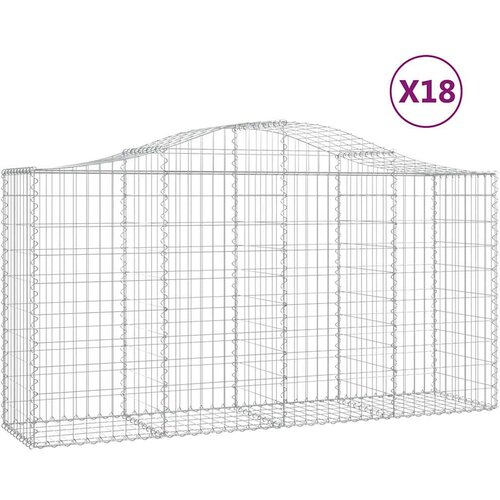  Lučne gabionske ko&amp;scaron;are 18kom 200x50x100/120cm pocinčano željezo Slike