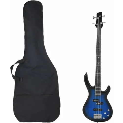 Električna bas gitara za početnike s torbom plavo-crna 4/4 46 "