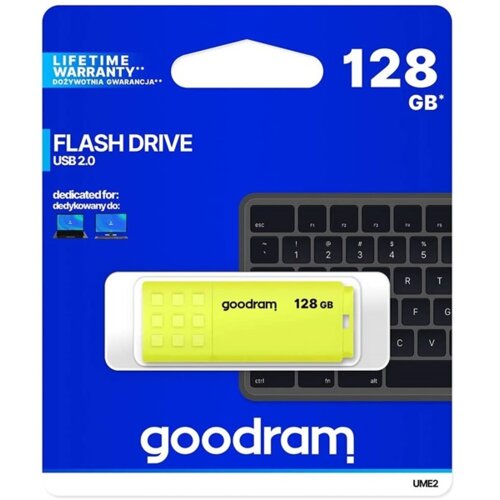 Goodram UME2 USB izbrisljiv spominski pogon 128 GB USB Tip-A 2.0 Rumena Cene