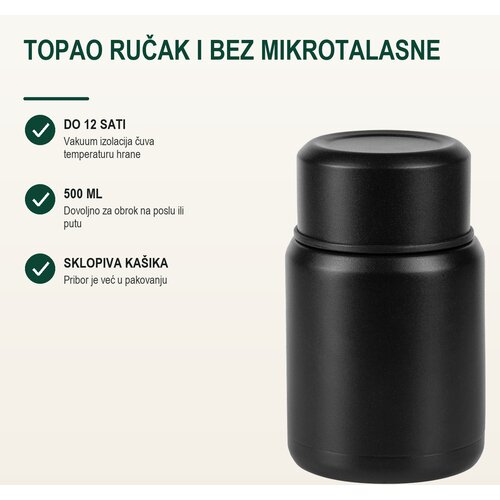 Castelli Termo posuda za hranu Chilli, 500 ml, Crna Cene