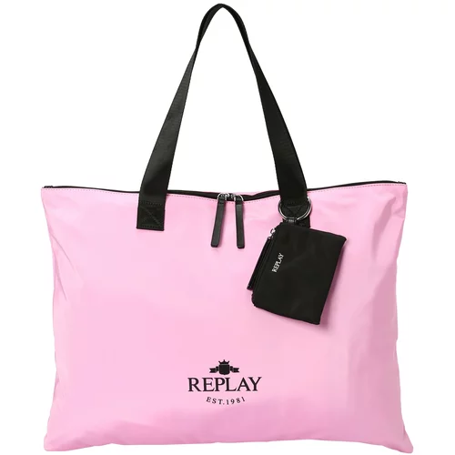 Replay Nakupovalna torba svetlo roza / črna