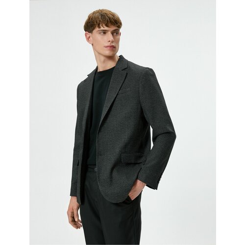 Koton Blazer Jacket Slim Fit Buttoned Double Pocket Detail Mono Collar Slike