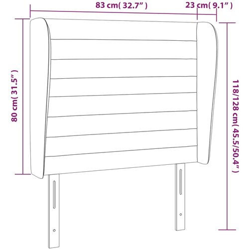  Uzglavlje s u&amp;scaron;ima tamnosivo 83 x 23 x 118/128 cm od tkanine Slike