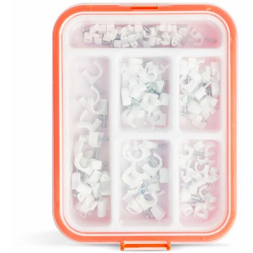 Handy Izbor objemk za pritrjevanje kablov - 5-10 mm - 125 kosov - s plastičnim organizatorjem Slike