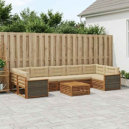  Set vanjskih sofa 8 kom. Prirodna i bež Cijene