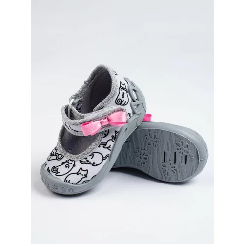 SHELOVET Gray slippers for a girl with velcro on a female 3F