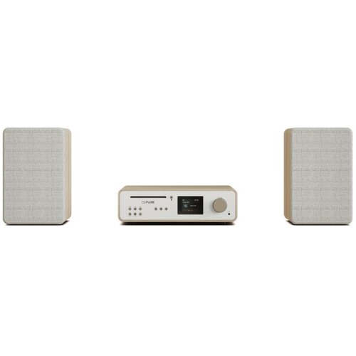 Pure classic stereo cotton white/oak eu/uk retro stereo uređaj , hrast, bijela Slike