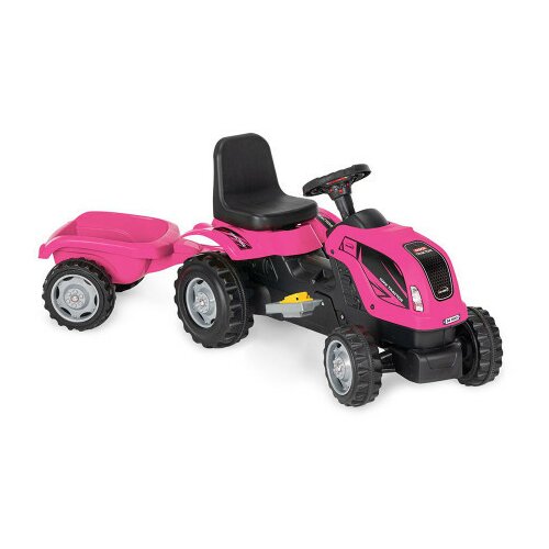 MMX Traktor na pedale sa prikolicom na akumulator Pink Slike